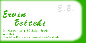 ervin belteki business card